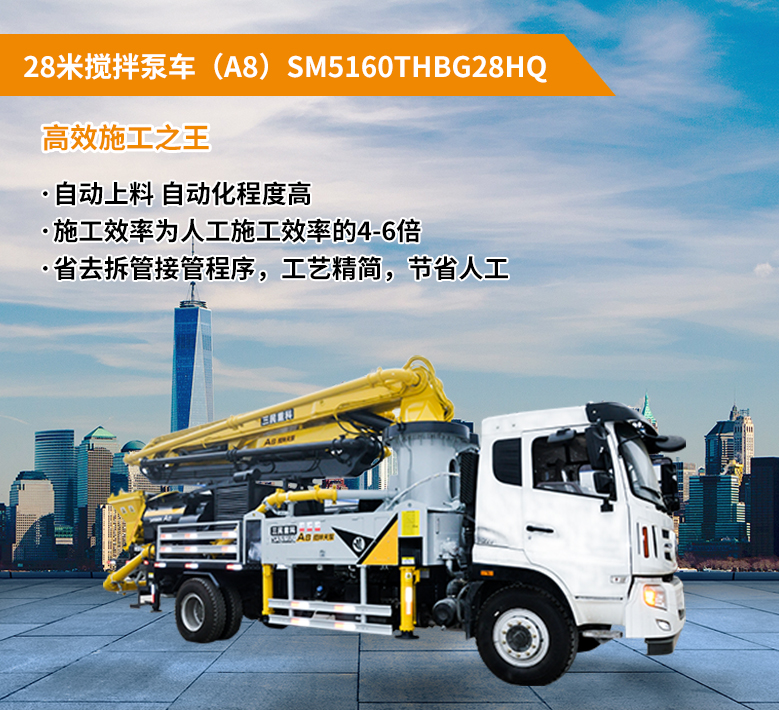 28米攪拌泵車(chē)(A8)SM5160THBG28HQ